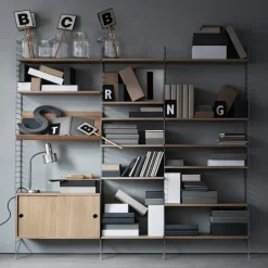 String magazine shelf wood, Ash veneer, 78x30 cm Beige Clearance