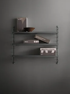 String Pocket wall shelf, Dark Grey Hot