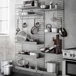 String shelf metal, , 58x30 cm, high edge Beige Outlet