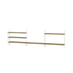 String shelf Pocket oak-white, oak-white Beige Discount