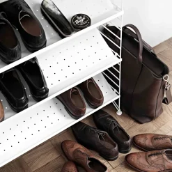 String shoe rack metal, , 78x30 cm White Outlet