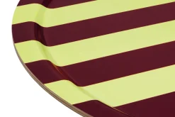 Hem Stripe tray Large Ø65 cm, Butter-burgundy YellowRed Hot