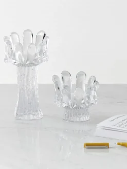 Kosta Boda Sunflower candle holder 18 cm, Clear Transparent Clearance