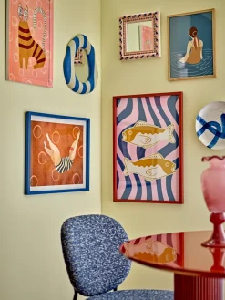 Bloomingville Svela illustration with frame 52x47 cm, Brown Sale