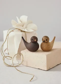 Spring Copenhagen Sweeties swallow decoration 5.4 cm 2 parts, Oak Brown