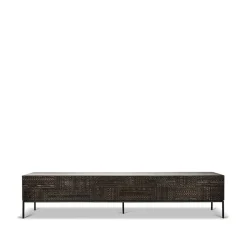 Ethnicraft Tabwa media cabinet, teak 51x240 cm Black Online