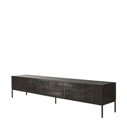 Ethnicraft Tabwa media cabinet, teak 51x240 cm Black Online