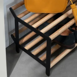 Essem Design Tamburin shoe shelf 100 cm, oak- Black Outlet