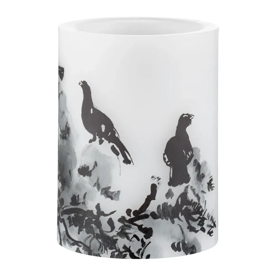Muurla Teemu Järvi x LED candle Ø7.5x10 cm, Winter Capercaillie Beige Online