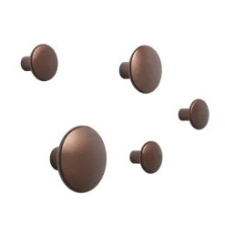 Muuto The Dots clothes hook metal 5 pack, Umber Brown