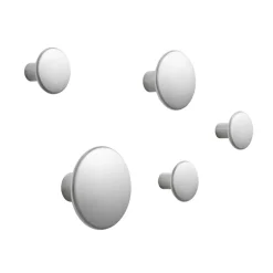 Muuto The Dots clothes hook metal 5 pack, Aluminum Silver-coloured Hot