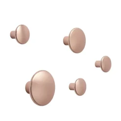 Muuto The Dots clothes hook metal 5 pack, Rose Pink Hot