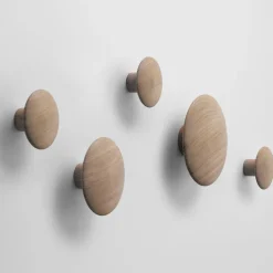 Muuto The Dots clothes hook oak, Ø9 cm Brown Sale