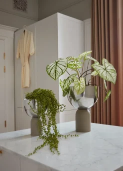 AYTM Torus flower pot Ø17 cm, Silver-taupe BeigeSilver-coloured Clearance