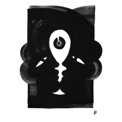 Paper Collective Totem 02 poster, 50x70 cm BlackWhite Sale