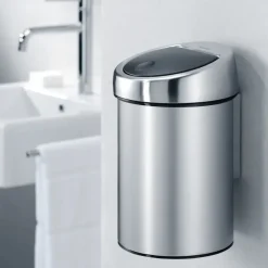 Brabantia Touch Bin waste bin 3 liters wall mounted, matte steel Silver-coloured Clearance