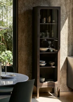 &Tradition Trace SC87 display cabinet 50x192x40 cm, Dark stained oak Brown Sale