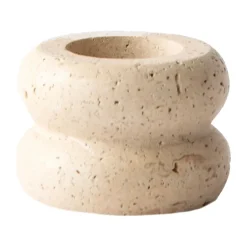 Tell Me More Travertine candle holder, Small 5 cm Beige Best