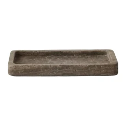 Tell Me More Travertine decorative tray 13x25 cm, Brown Discount