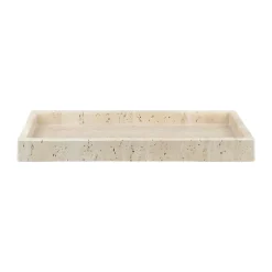 Mette Ditmer Travertine decorative tray 16x31 cm, Linen Beige New