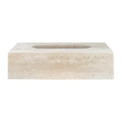 Mette Ditmer Travertine tissue box 14x25.5 cm, Linen Beige