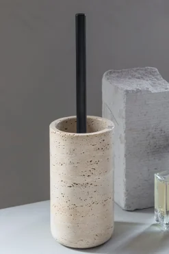 Mette Ditmer Travertine toilet brush 36 cm, Linen Beige Hot
