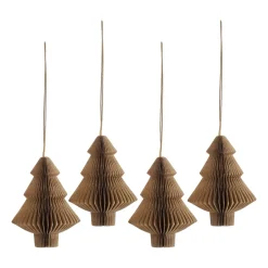 Scandi Living Tree baubles 4-pack, Natural Beige New