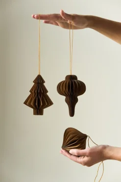 Scandi Living Tree baubles 4-pack, Natural Beige New