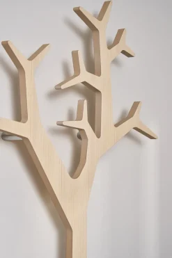 Swedese Tree wall wall-mounted coat rack Special Edition 194 cm, White pigmented pine Brown Hot