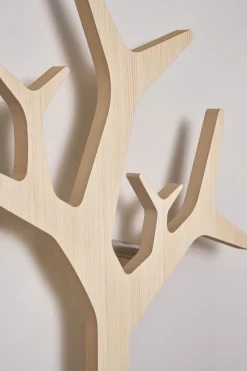 Swedese Tree wall wall-mounted coat rack Special Edition 194 cm, White pigmented pine Brown Hot