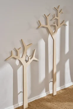Swedese Tree wall wall-mounted coat rack Special Edition 194 cm, White pigmented pine Brown Hot