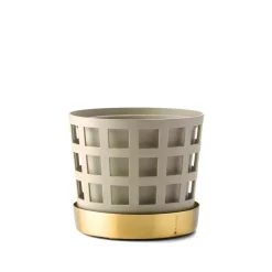 KLONG Trio Pot square flower pot, , small Ø12 cm Beige Sale