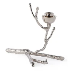 POLSPOTTEN Twiggy candlestick S 14 cm, Silver Silver-coloured Discount