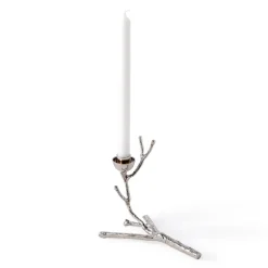 POLSPOTTEN Twiggy candlestick S 14 cm, Silver Silver-coloured Discount