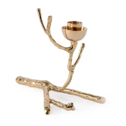 POLSPOTTEN Twiggy candlestick S 14 cm, Gold Gold-coloured Best