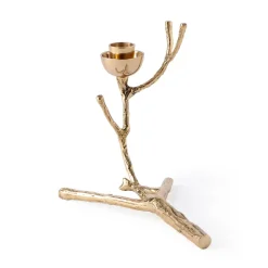 POLSPOTTEN Twiggy candlestick S 14 cm, Gold Gold-coloured Best