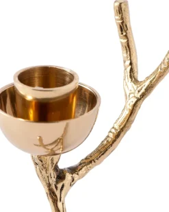 POLSPOTTEN Twiggy candlestick S 14 cm, Gold Gold-coloured Best