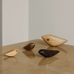 Warm Nordic Twirling Bird decoration S, Teak Brown Clearance