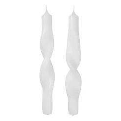 Broste Copenhagen Twist twisted candles twisted candle 23 cm 2-pack, Pure White