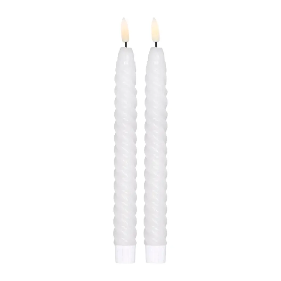 Scandi Essentials Twisted LED-candle 25 cm 2-pack, White Hot