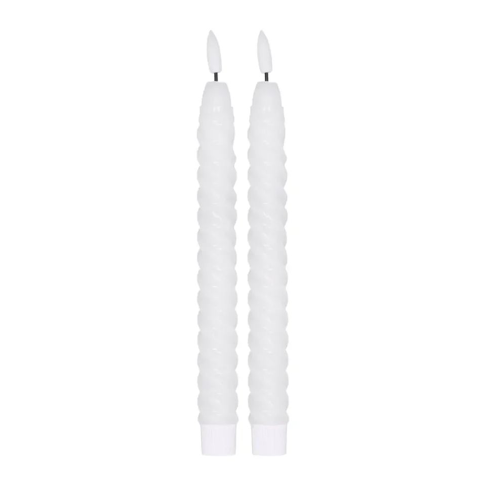 Scandi Essentials Twisted LED-candle 25 cm 2-pack, White Hot