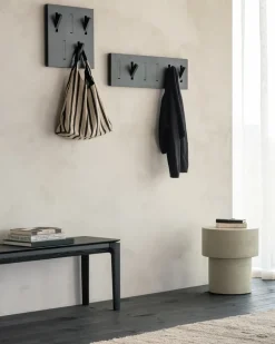 Ethnicraft Utilitile wall hanger clothes hanger, Lacquered oak--large Black Outlet
