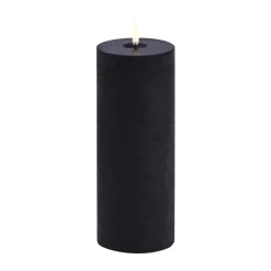 Uyuni Lighting Uyuni LED Block Candle melted, rustic, Ø7.8x20 cm Black New