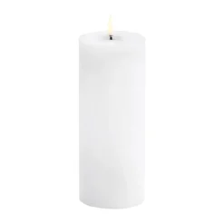 Uyuni Lighting Uyuni LED Block Candle melted, rustic, Ø7.8x20 cm White Discount