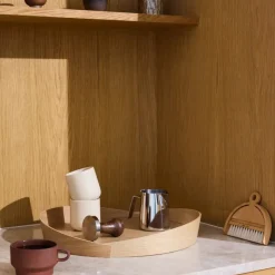 FDB Møbler V43 Top tray Ø38 cm, Lacquered oak Beige