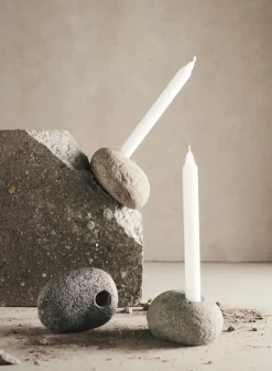 MUUBS Valley candle sticks 6 cm, Natural stone Grey Sale