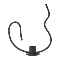 Ferm Living Valse candlestick low, Black New