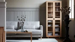 1898 Vidja hight display cabinet, White pigmented oak Beige Outlet