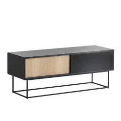 Woud Virka media bench, Black - oak BrownBlack New