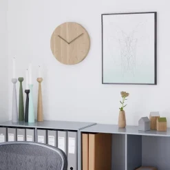 Applicata Watch:Out wall clock oak, oak-grey BrownGrey New